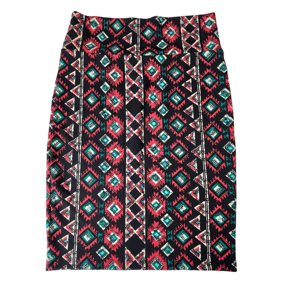 LuLaRoe Cassie Pencil Skirt Soft & Stretchy Geometric Multicolor SzM